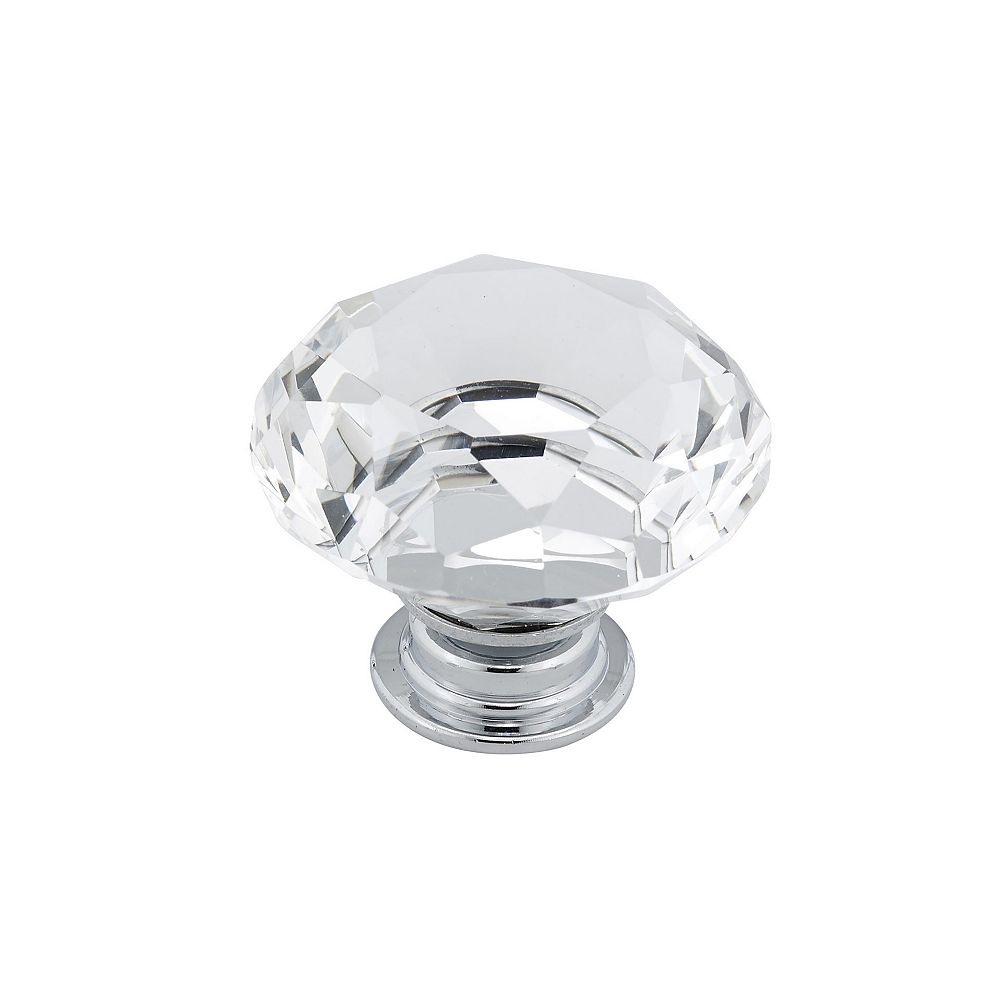 Richelieu Bolzano Collection 1 9 16 In 40 Mm Clear Chrome Contemporary Cabinet Knob The