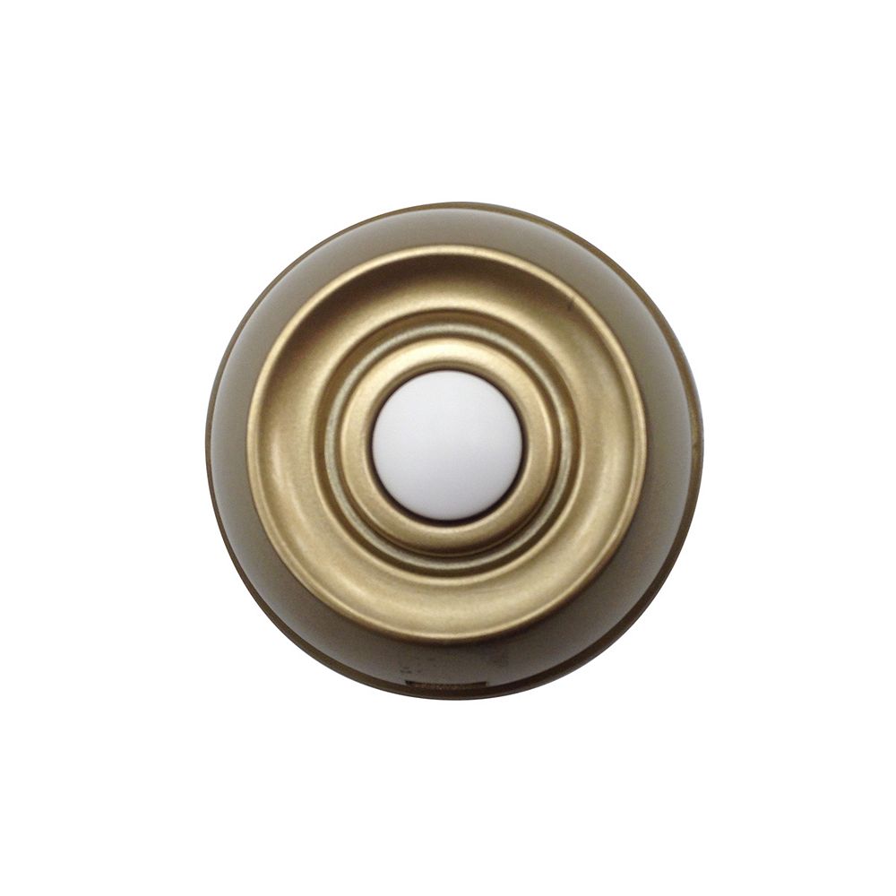 Hampton Bay Wireless Push Button Aged Brass The Home Depot Canada