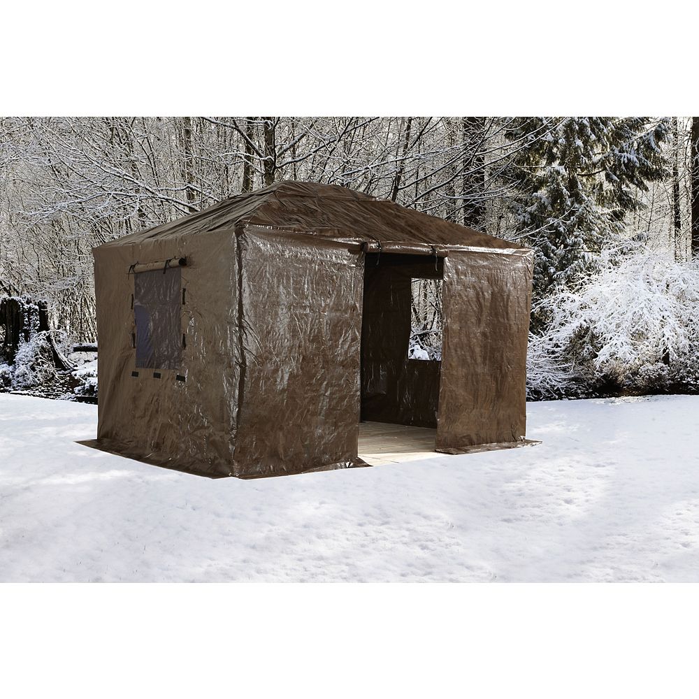 Sojag Sumatra 10 ft. x 14 ft. Gazebo Winter Cover in Brown The Home