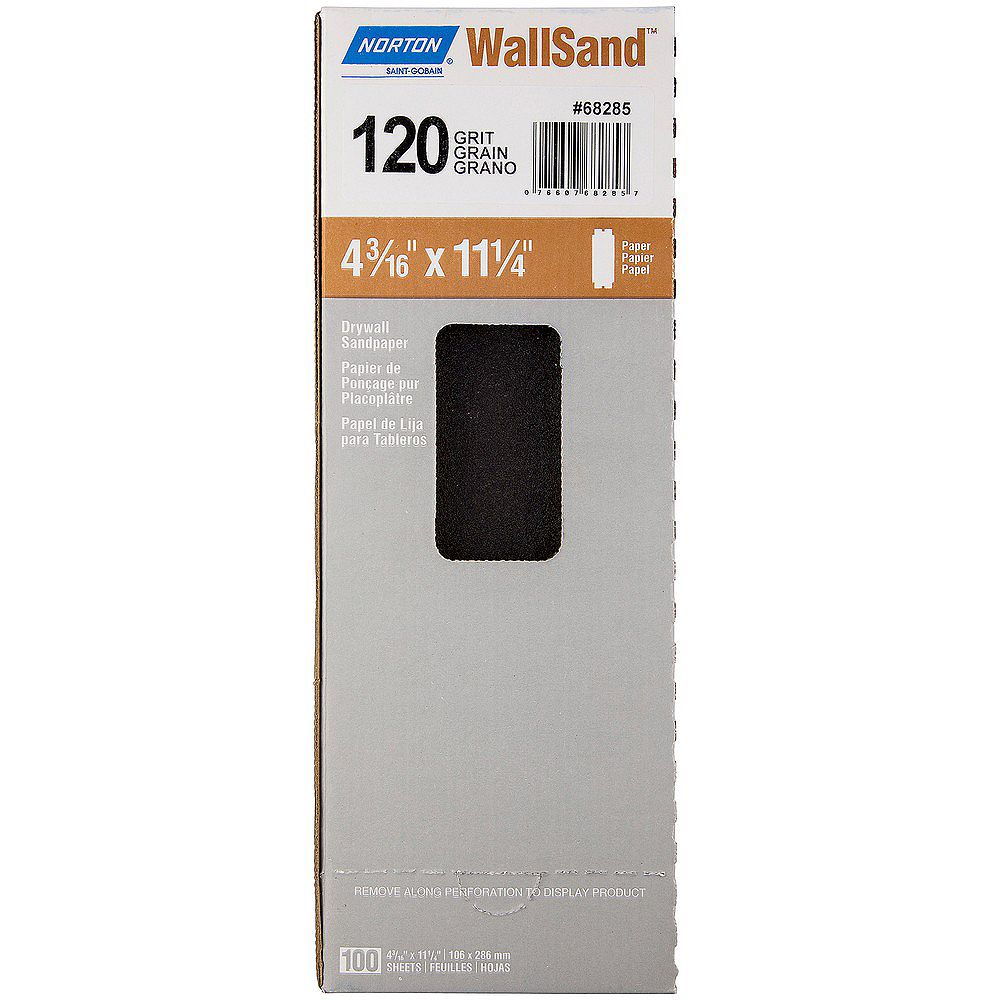 Norton WallSand Drywall Paper Sanding Sheets 120 Medium 43/16 inch x