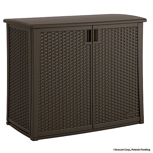 13 cu. ft. Resin Wicker Outdoor Cabinet Deck Box