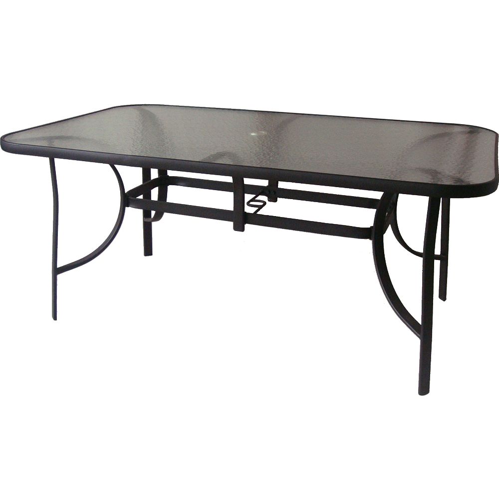 Henryka 66 Inch Patio Dining Table The Home Depot Canada Henryka 66 Inch Patio Dining Table, Patio Dining Table With Umbrella Hole Canada