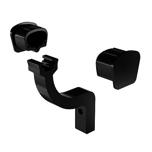 Continuous Handrail Bracket and End Caps in Black