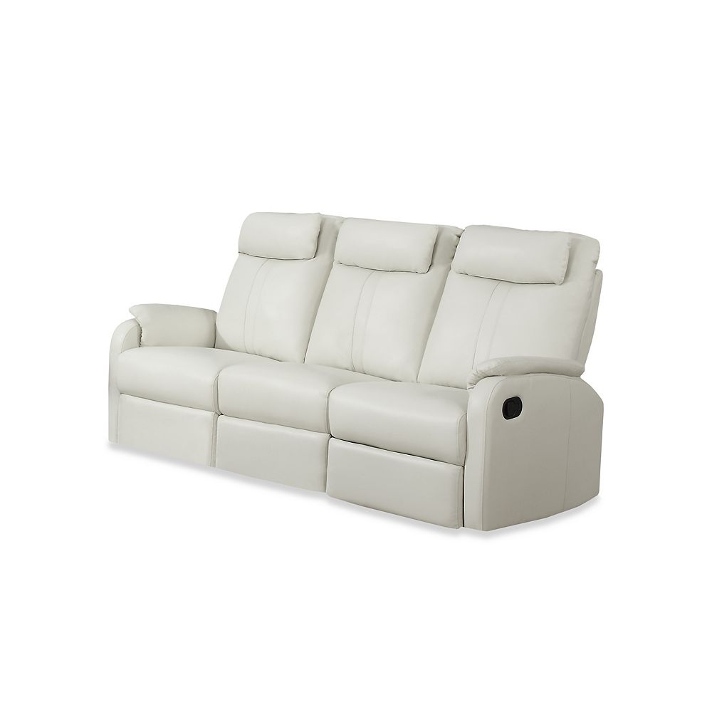 Monarch Specialties Reclining Ivory Bonded Leather Sofa The Home