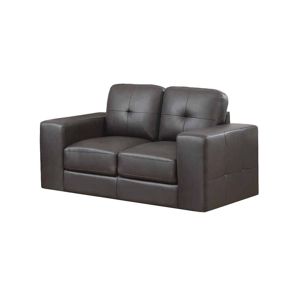 Monarch Specialties Love Seat Dark Brown Bonded Leather The Home Depot Canada 1710