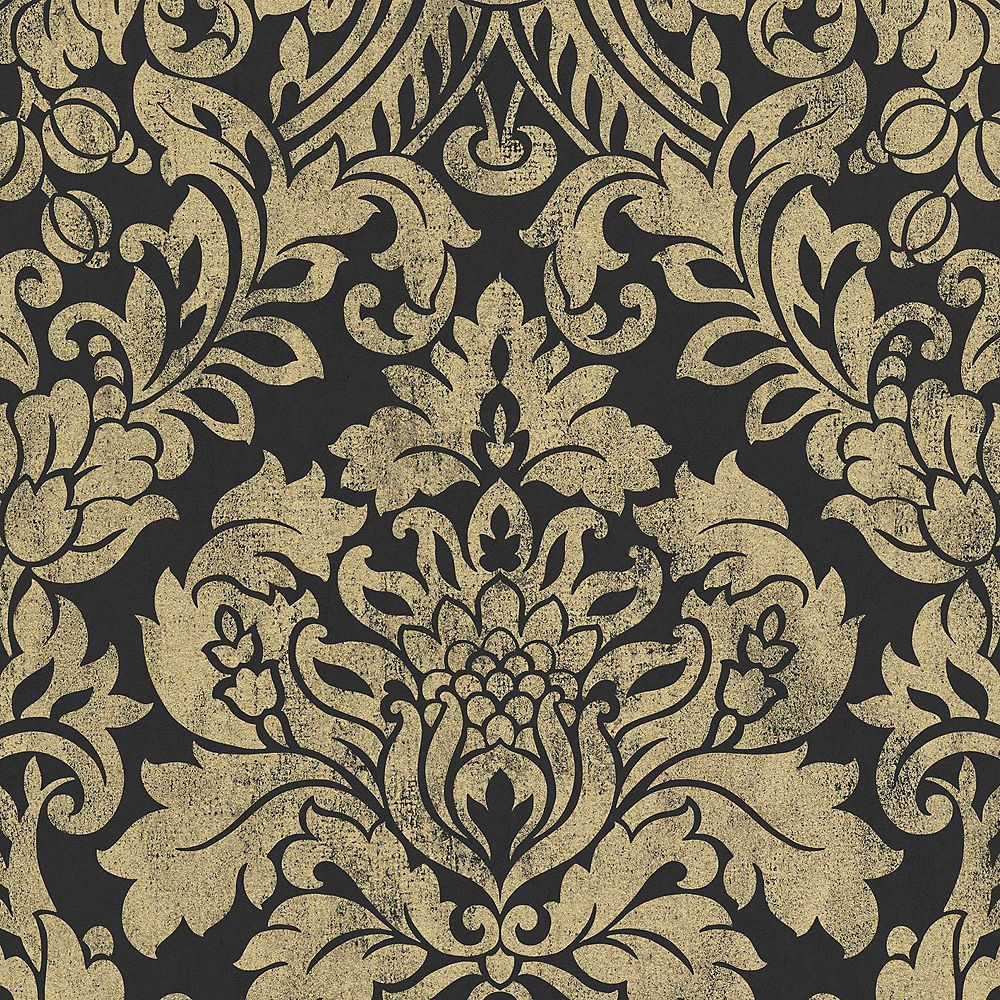 Graham Brown Gloriana Gold Black Wallpaper The Home Depot Canada