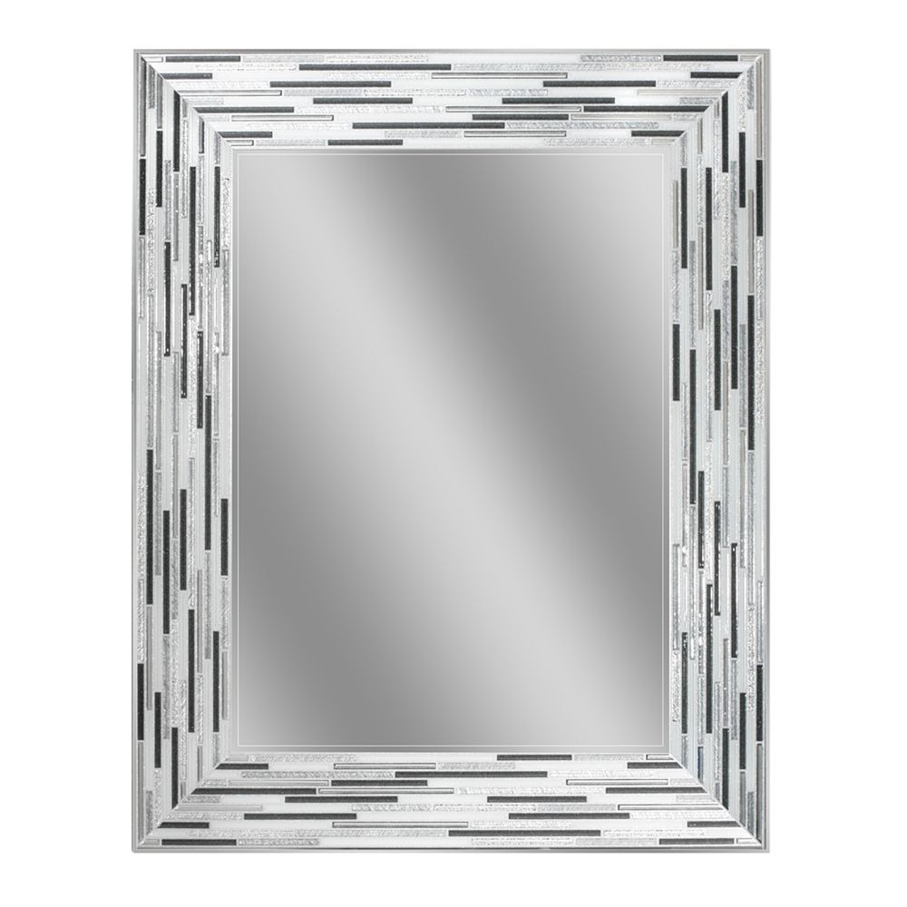 Home Decorators Collection 23.5 x 29.5 inch Reeded Charcoal Tile Mirror
