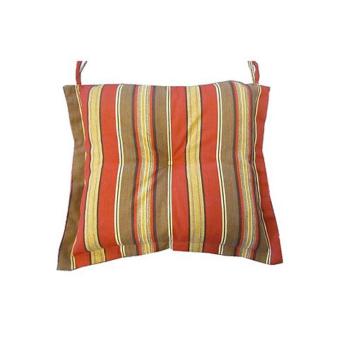 Bozanto Inc. 20 x 18 x 3 inch Reversible Dining Chair Seat Cushion with Orange Stripe