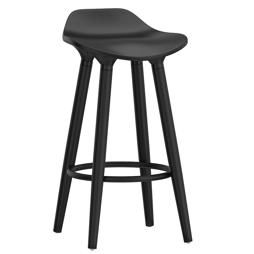 Nspire Trex Metal Chrome Contemporary Low Back Armless Bar Stool With White Solid Wood Se The Home Depot Canada