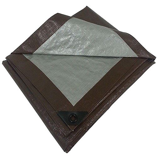 16 ft. x 20 ft. Brown Silver Polyethylene Heavy Duty Tarp