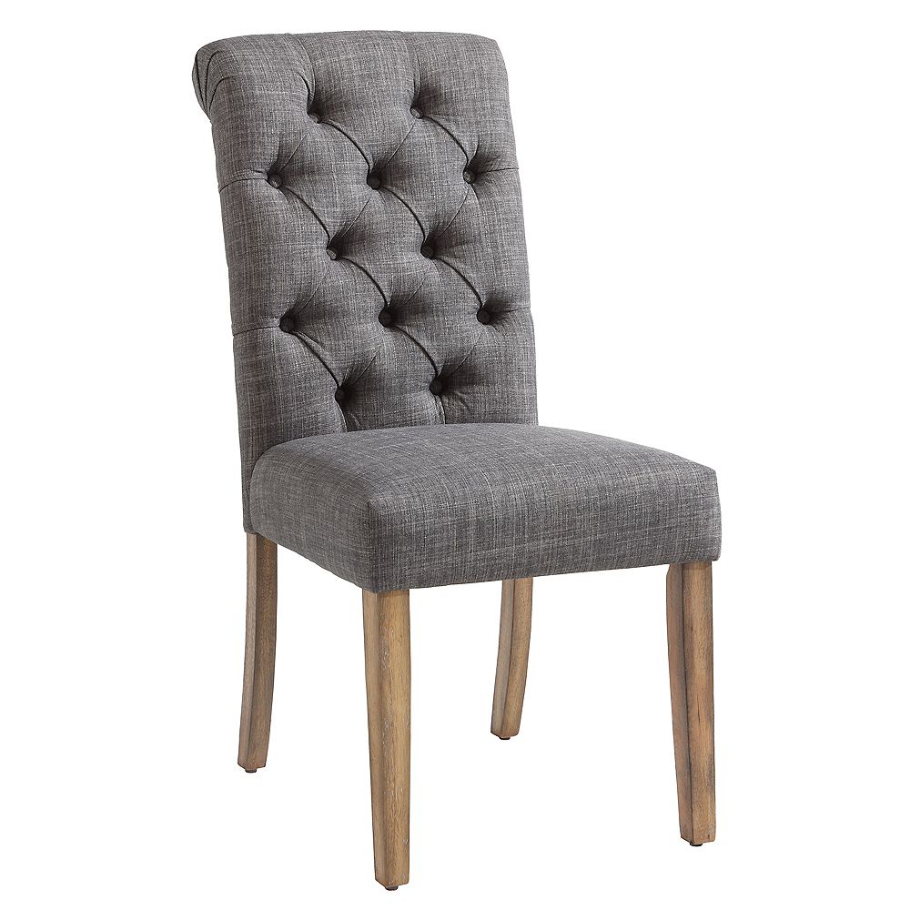 Nspire Melia Wood Grey Parson Armless Dining Chair With Grey