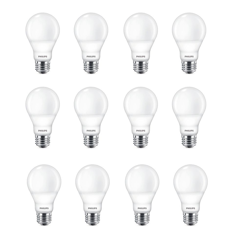 Philips 60w Equivalent Daylight 5000k A19 Led Light Bulb 12 Pack The Home Depot Canada 8262