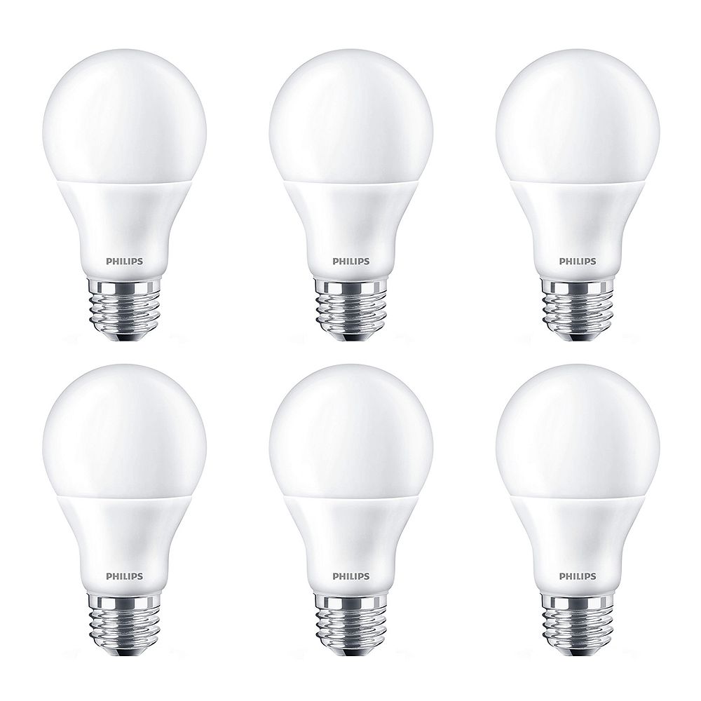 Philips 60w Equivalent Bright White 3000k A19 Led Light Bulb Energy Star® 6 Pack The Home 