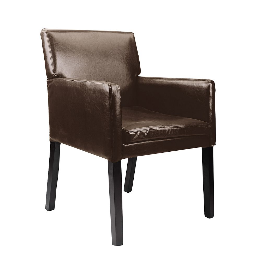 Corliving Antonio Contemporary Club Genuine Leather Accent Chair in