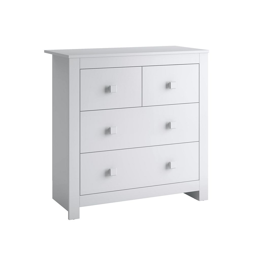 Corliving Madison 36inch x 36inch x 17inch 4Drawer Dresser in White