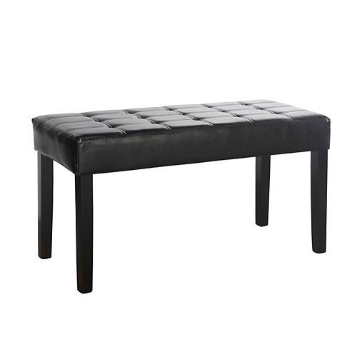 California 35-inch x 19-inch x 15-inch Solid Wood Frame Bench in Black