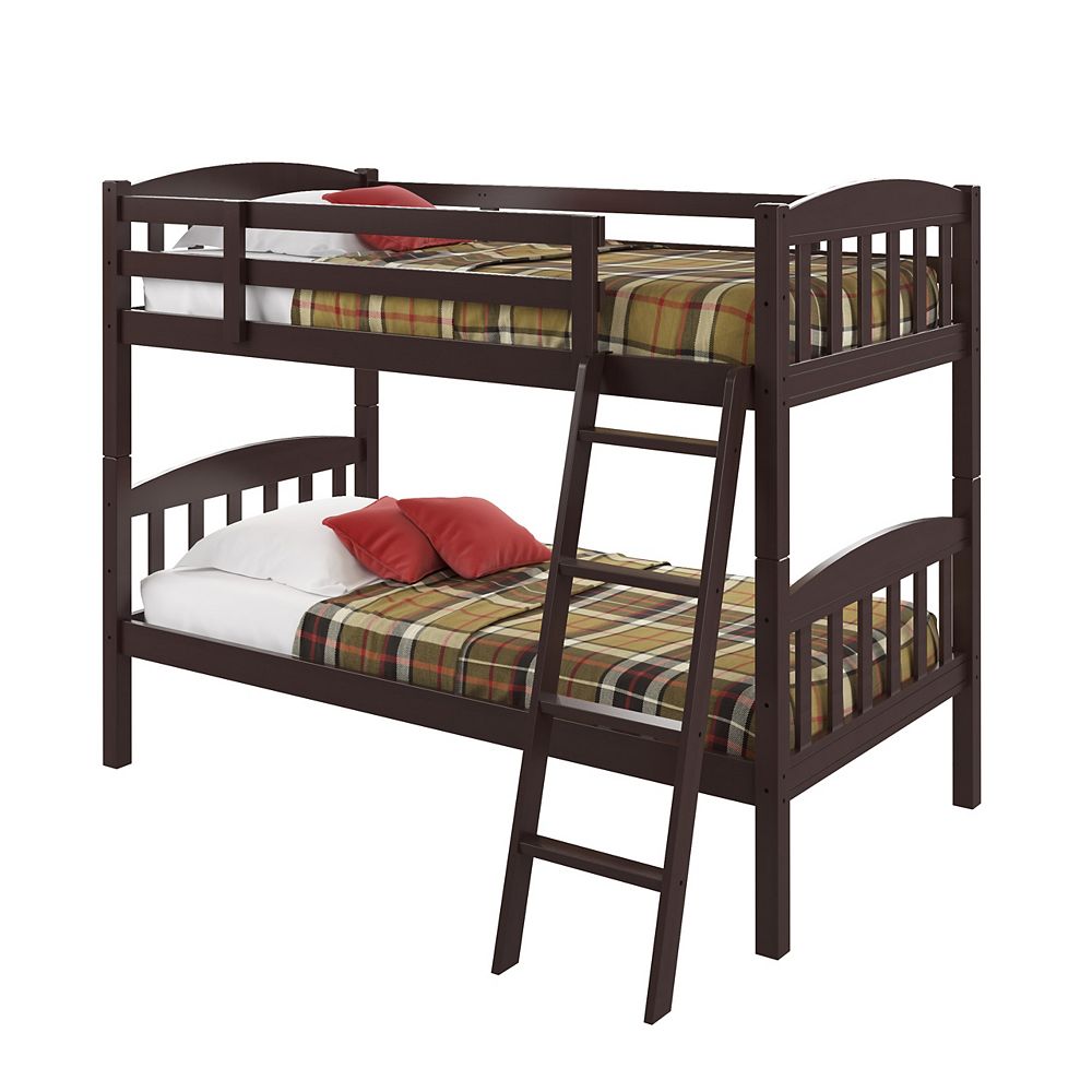 Corliving Ashland Twin/Single Bunk Bed In Dark Cappuccino The Home