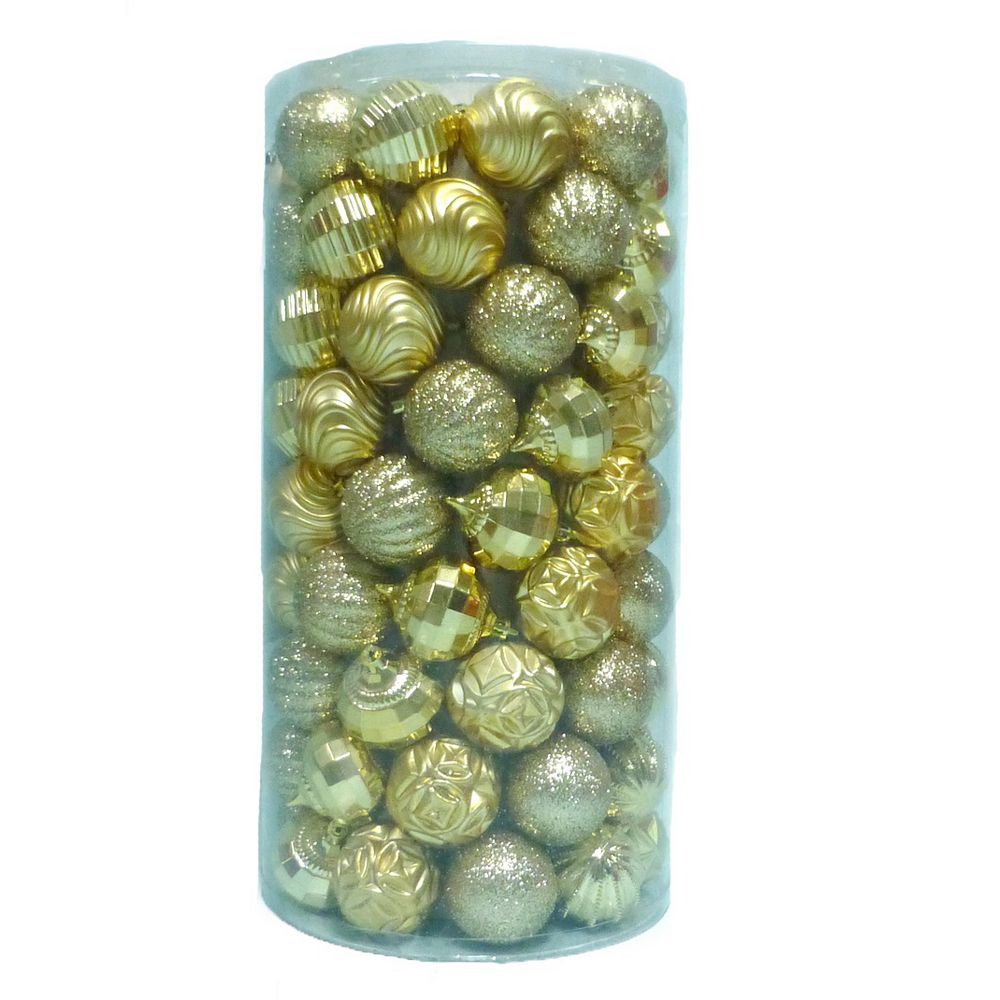 Home Accents 60mm Gold MultiShape ShatterProof Christmas Ornament