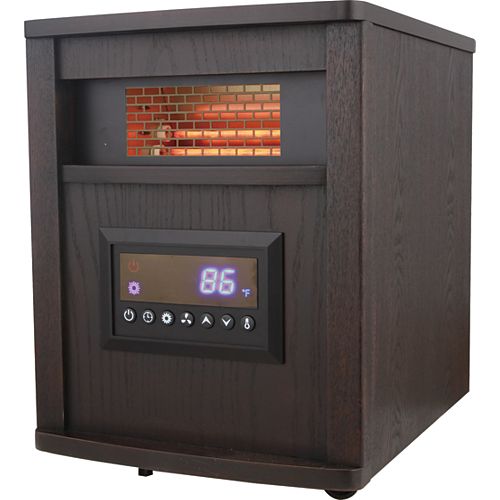 Infrared Quartz Heater, Wood Cabinet- 4 elements