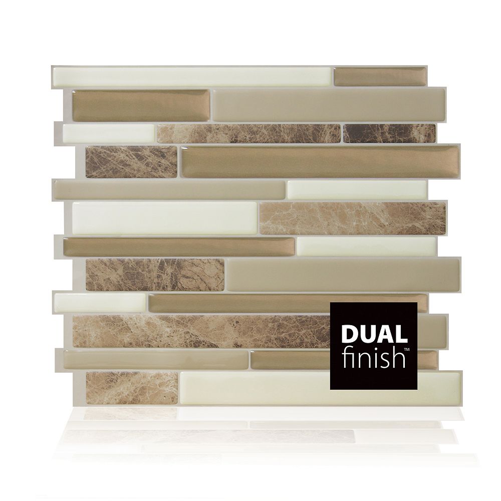 Smart Tiles Milano Sasso 1155 Inch W X 965 Inch H Peel Stick Decorative Mosaic Wall Ti The Home Depot Canada