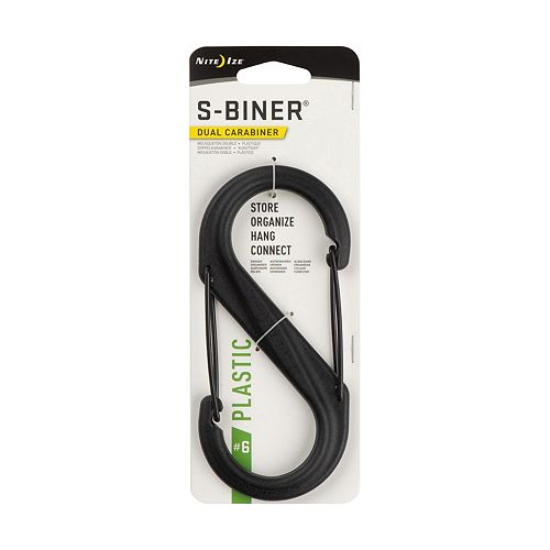 Nite Ize Nite Ize S-Biner Size-6 Dual Carabiner, Strong, Glass-Filled Nylon Plastic, Black