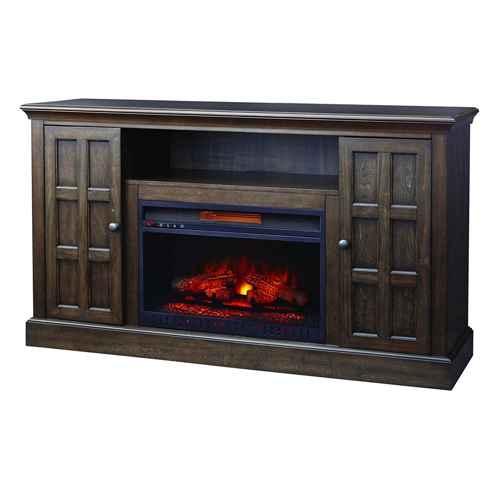 Home Decorators Collection Olivehurst 60 Inch Media Wooden Fireplace