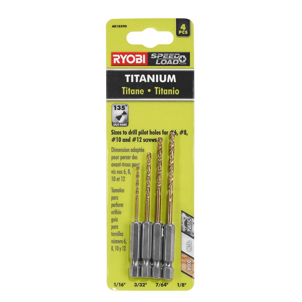 RYOBI SpeedLoad+ Set of pilot drill bits with hexagonal titanium shaft