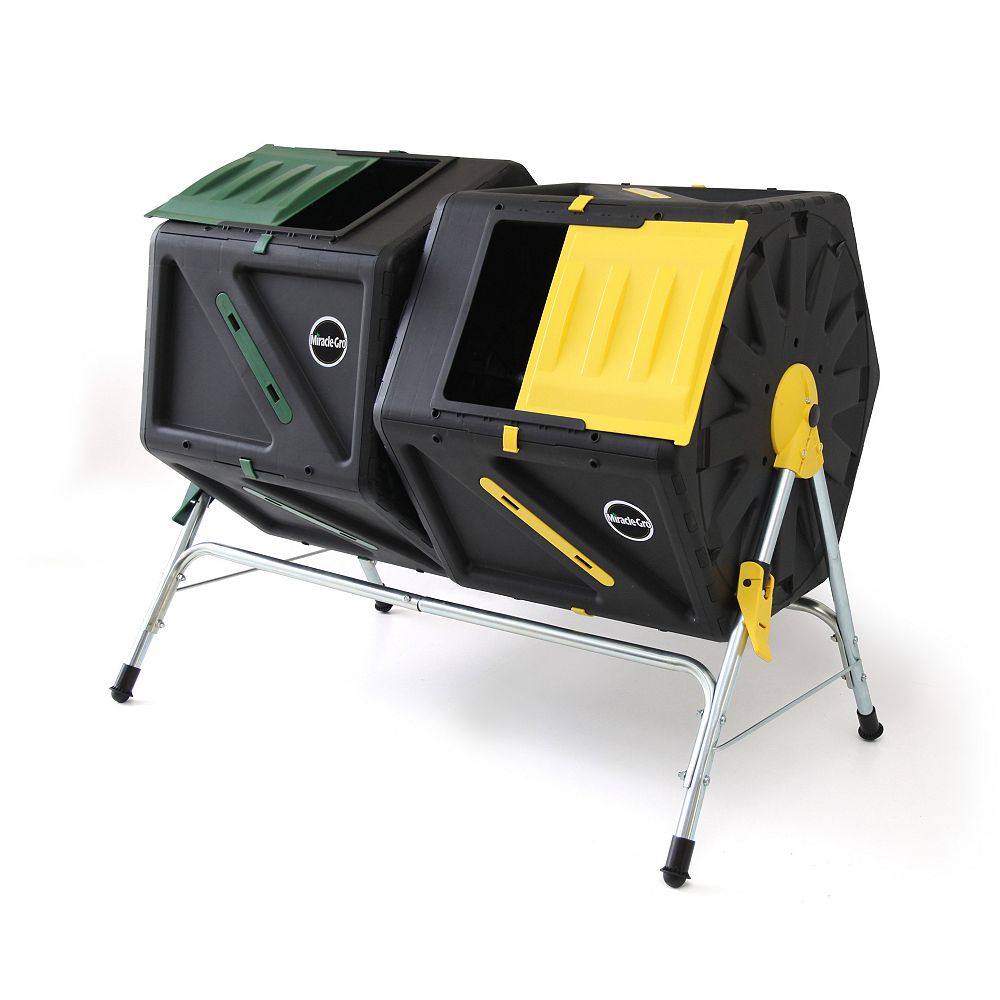 MiracleGro 105L Tumbling Composter with Dual Chambers The Home Depot