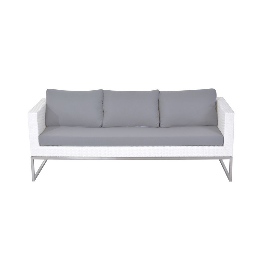 Velago Capriasca 3-Seater Outdoor Sofa in Stainless Steel and White