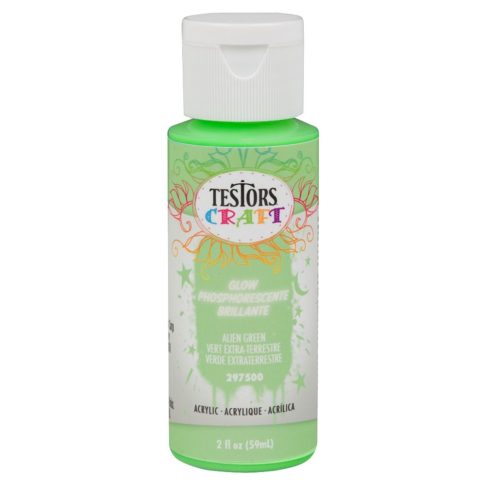 TESTORS CRAFT Acrylic Glow In The Dark Paint In Alien Green, 59 mL The Home Depot Canada