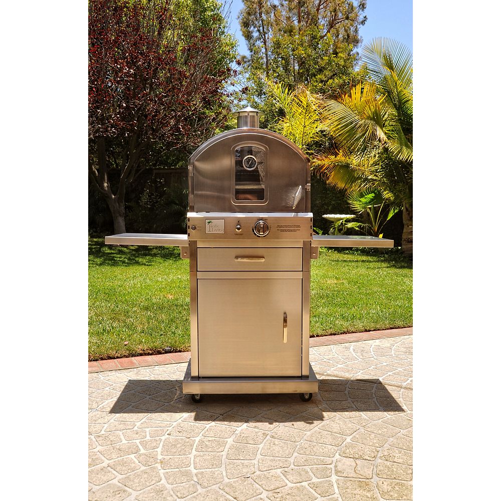 Pacific Living Stainless Steel Pizza Oven with Cart Stand The Home