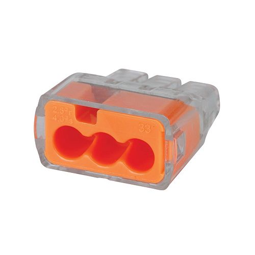 3 Port Push-In Wire Connectors - (100-Pack)