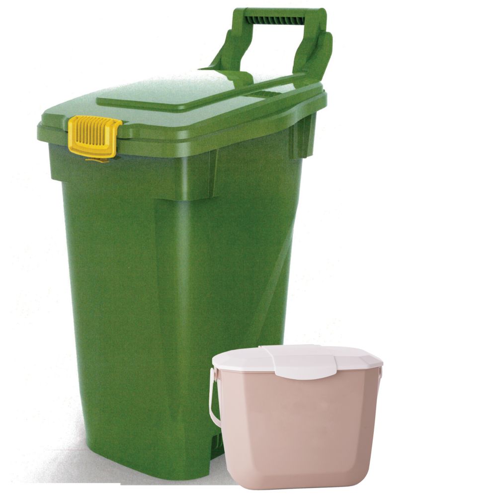 Enviro World 60 L Curbside Organics Bin With Kitchen Organics Bin | The ...