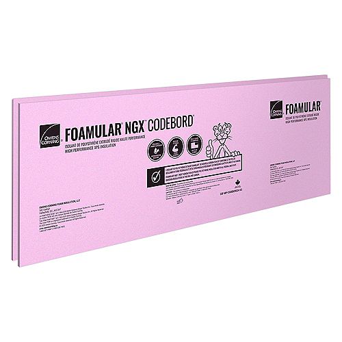 FOAMULAR CodeBord XPS Insulation 24-inch x 96-inch x 2-inch Ship Lap Edge