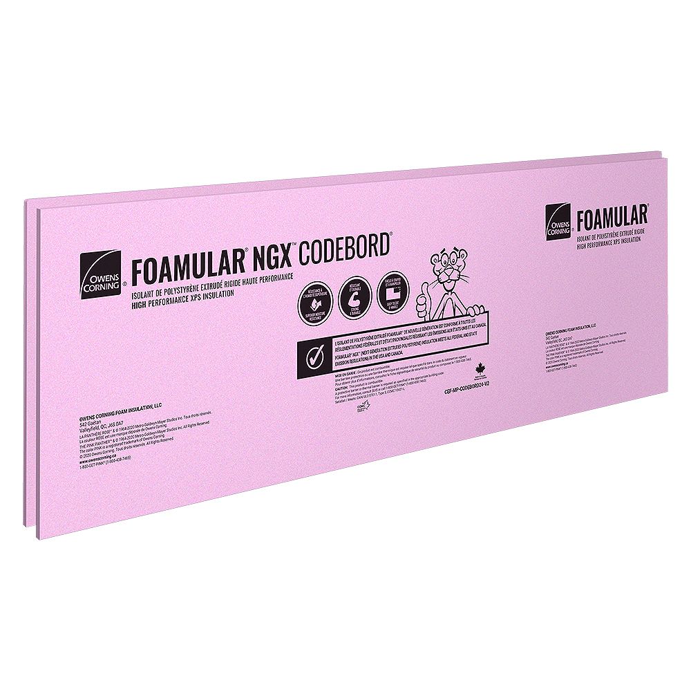 Owens Corning FOAMULAR CodeBord XPS Insulation 24-inch x 96-inch x 1.5 ...