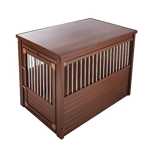 Habitat N' Home Indoor Crate/End Table with Stainless Steel Spindle in Russet