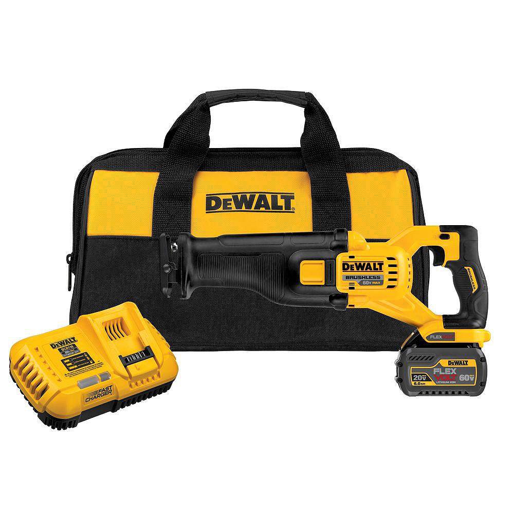 Dewalt Flexvolt 60v Max Lithium Ion Cordless Brushless Reciprocating Saw With 1 Battery The Home Depot Canada