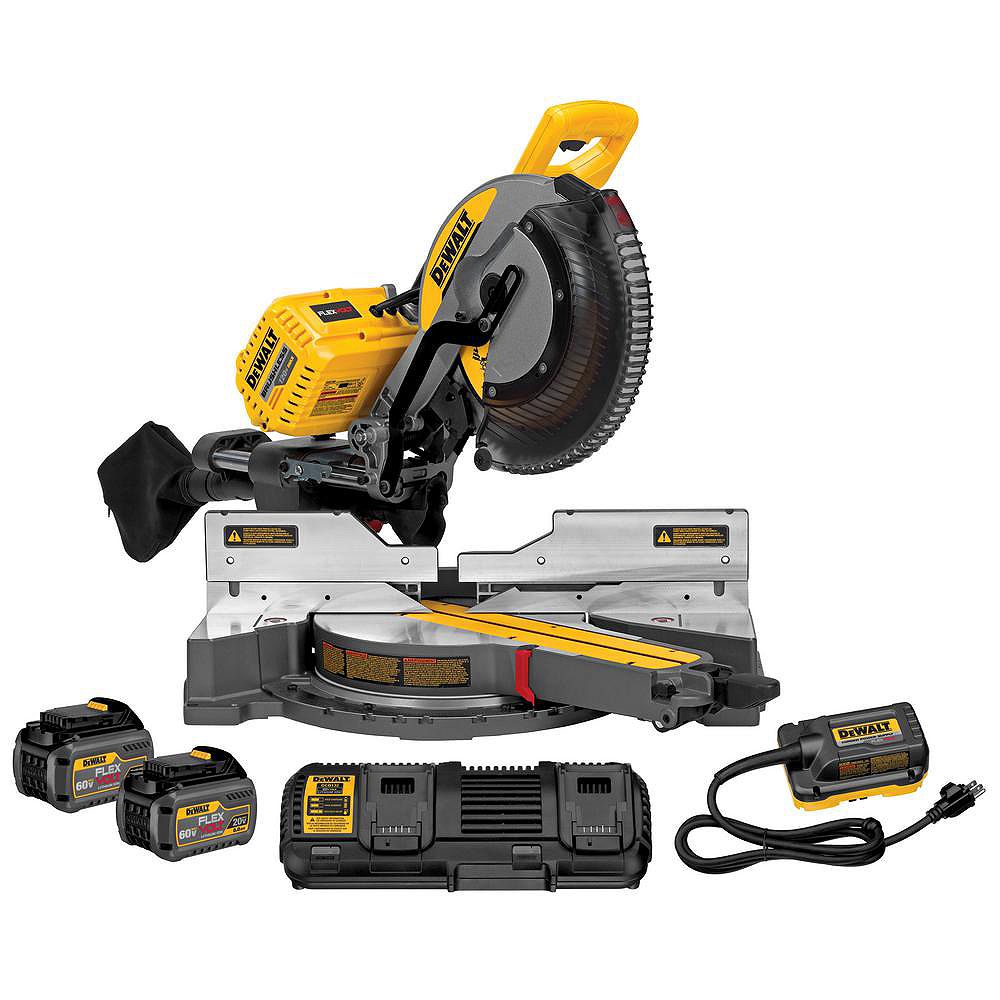 Dewalt Flexvolt 120v Max Li Ion Sans Fil Brushless 12 Pouces Scie A Onglets Coulissante Av Home Depot Canada