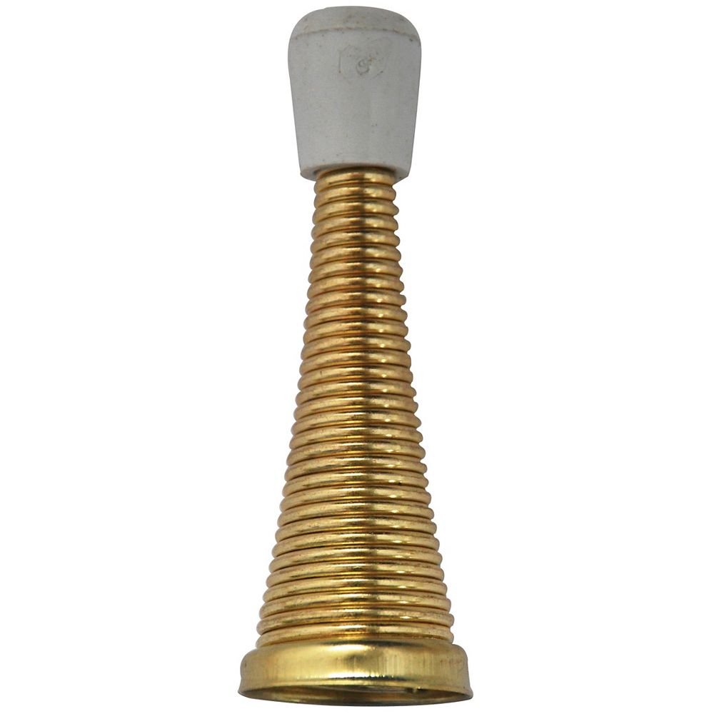 Everbilt Polished Brass Spring Door Stop | The Home Depot Canada