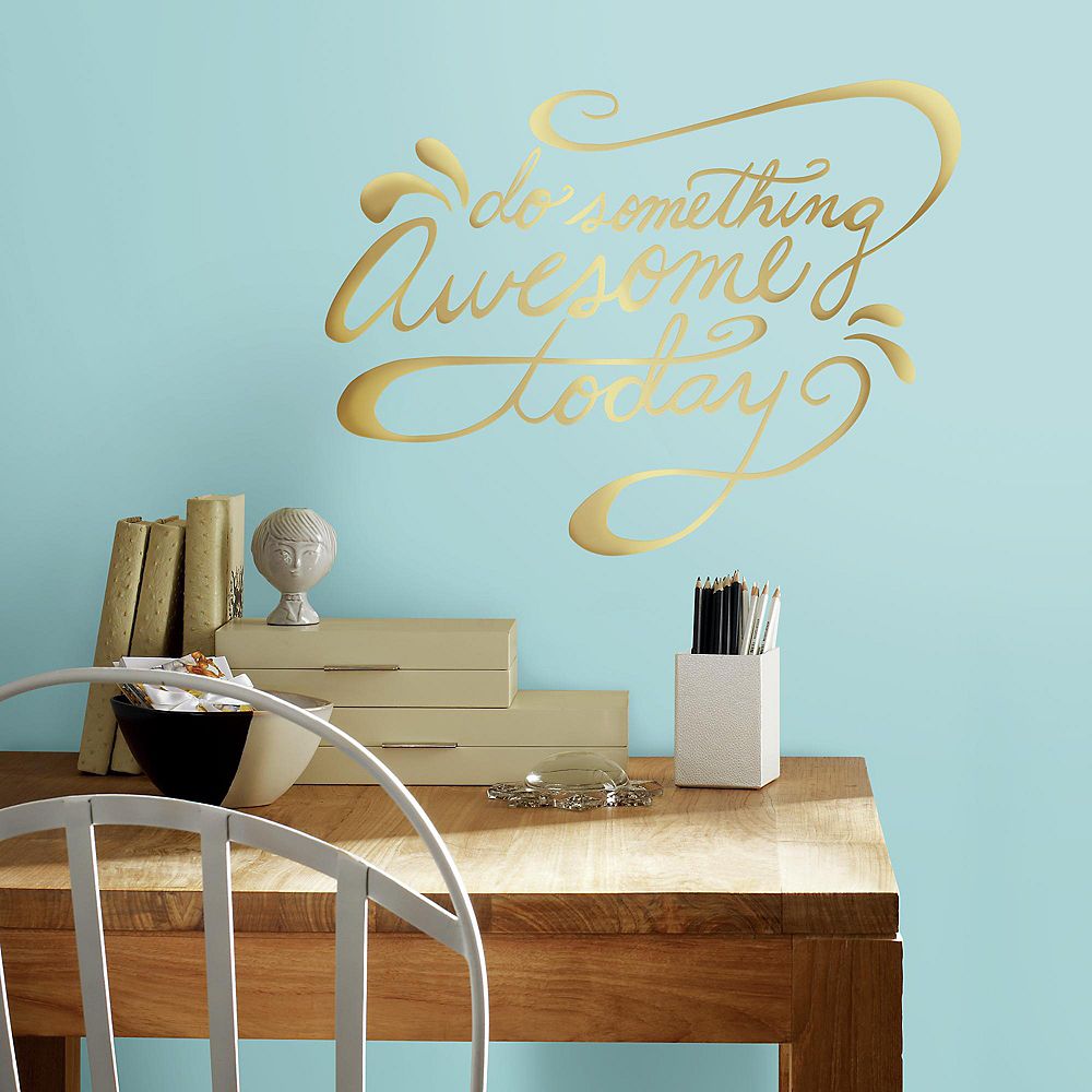 RoomMates Do Something Awesome Gold Wall Decals The Home Depot Canada