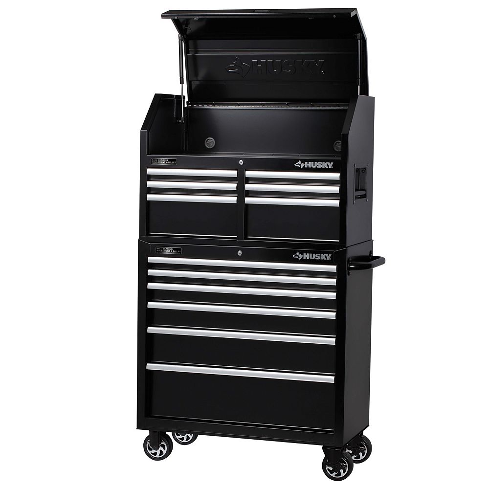 12-inch 12-Drawer Mobile Tool Storage Chest and Cabinet Set in Black 12-inch 12-Drawer Mobile Tool Storage Chest and Cabinet Set in Black
