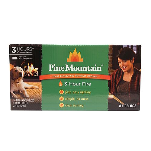 Clean Burning 3-hour Firelog (8-Pack)