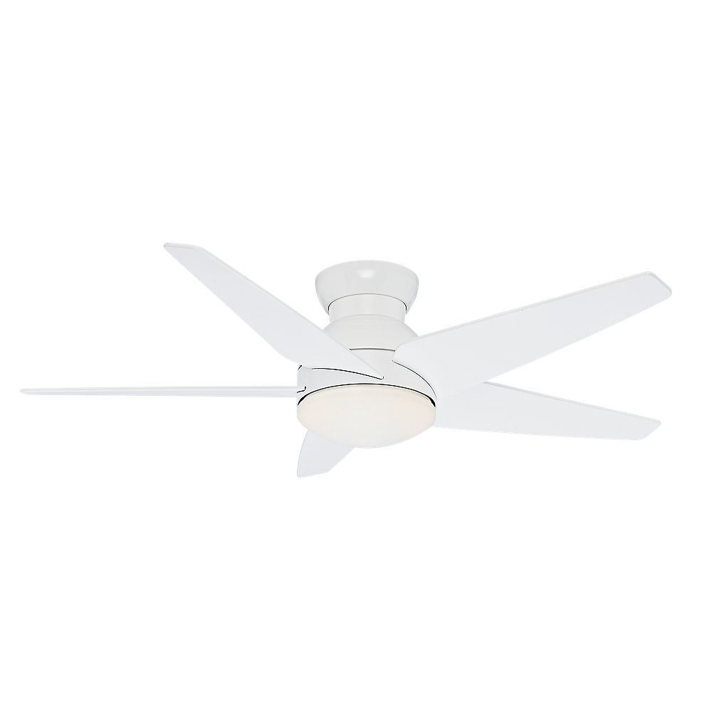 Casablanca Isotope 52 Inch Indoor Snow White Ceiling Fan With 4 Speed Wall Mount Remote The Home Depot Canada