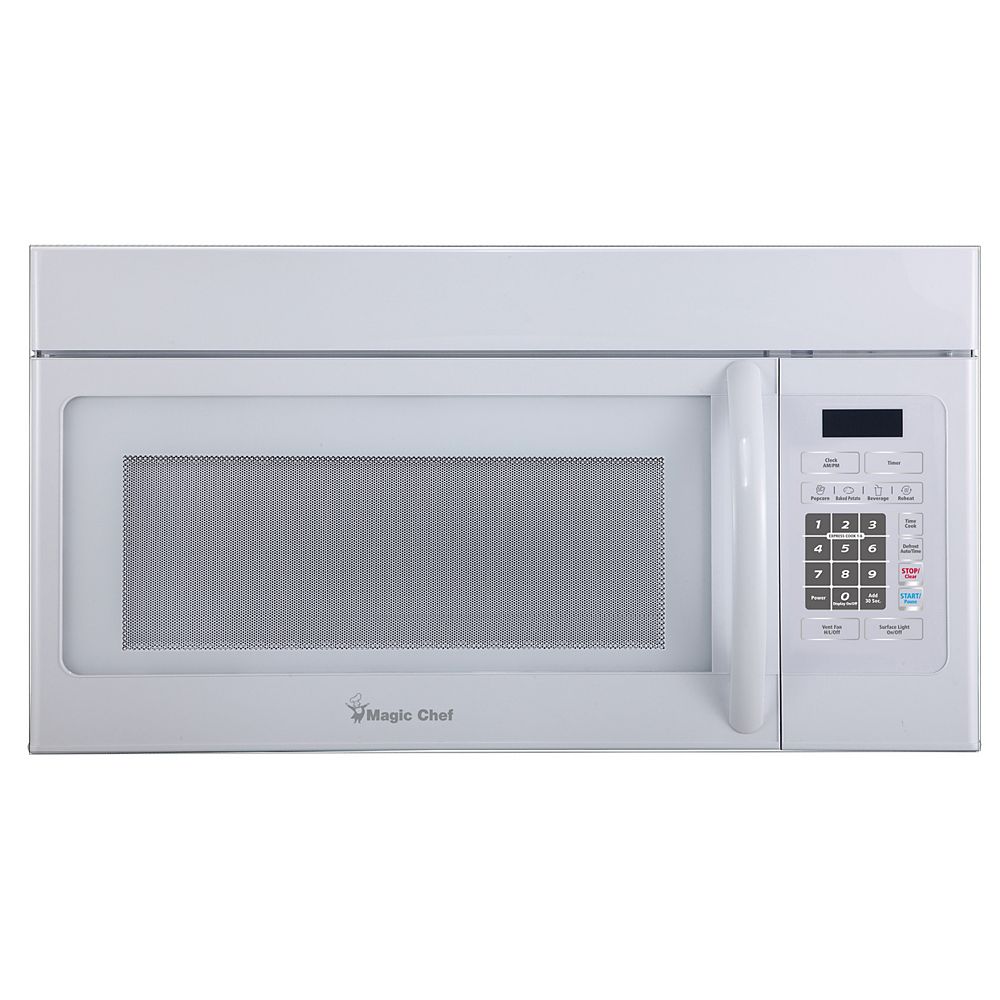 Magic Chef 1.6 Cu Ft Oer the Range Microwave in White | The Home Depot