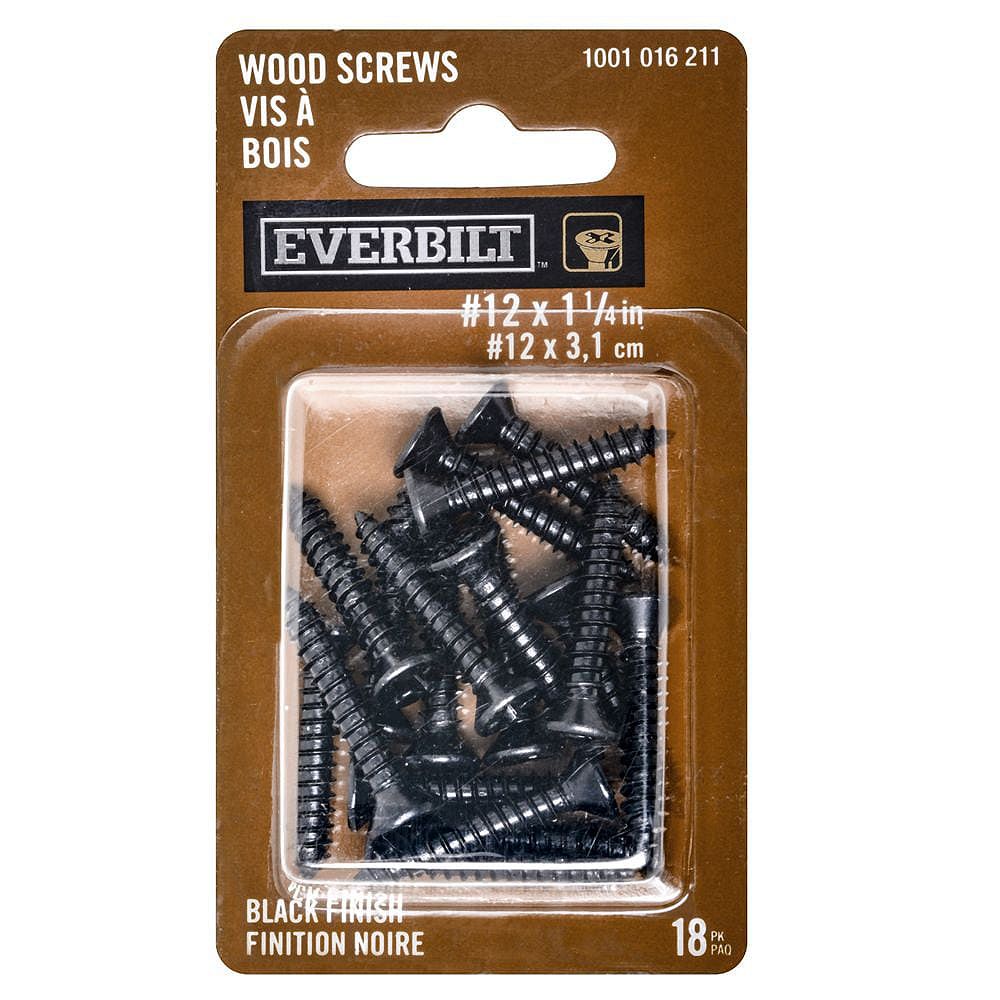 Everbilt 1.25 inch Gate Screw Black 18Piece The Home Depot Canada
