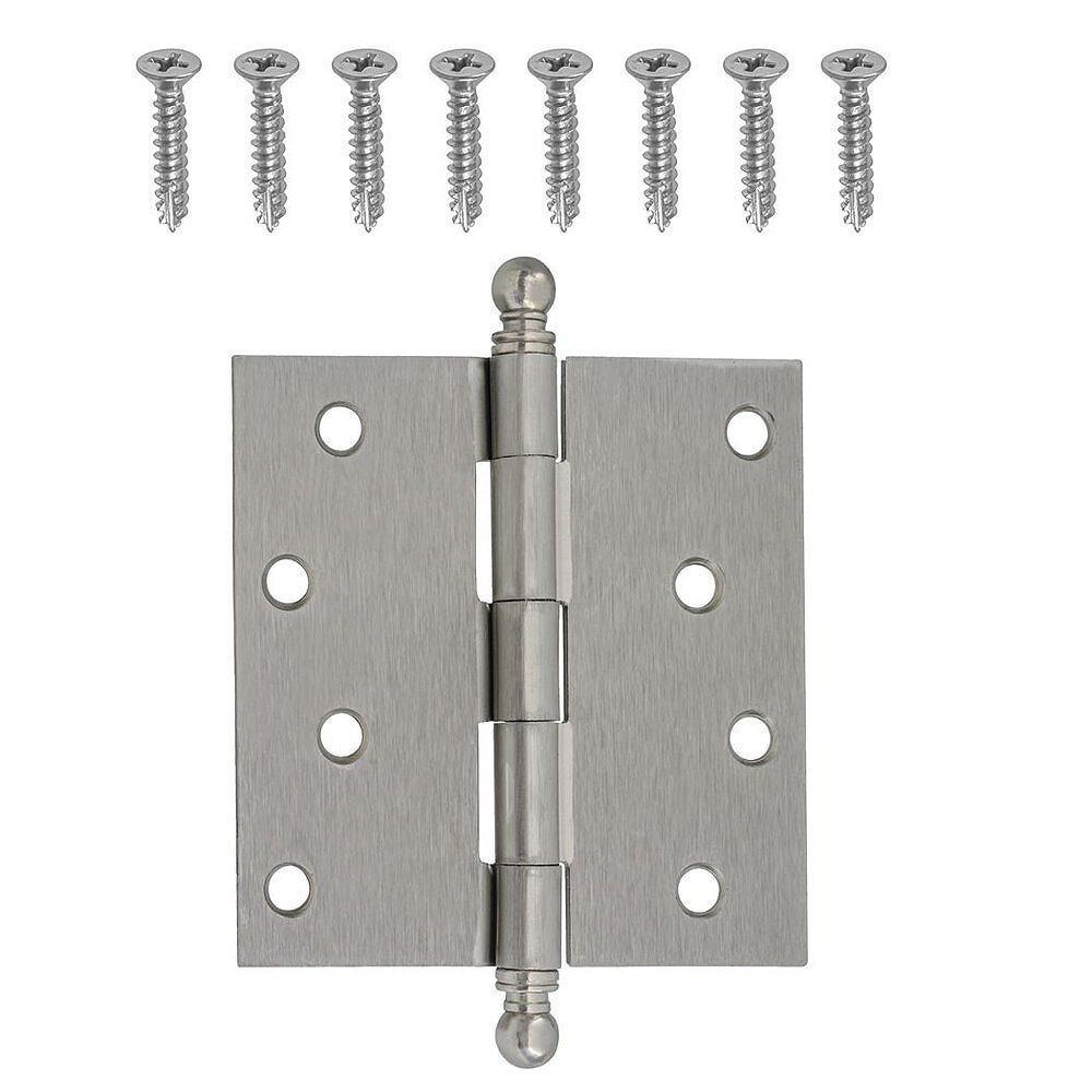Everbilt 4in Satin Nickel Decorative BallTip Hinge, 1pc The Home