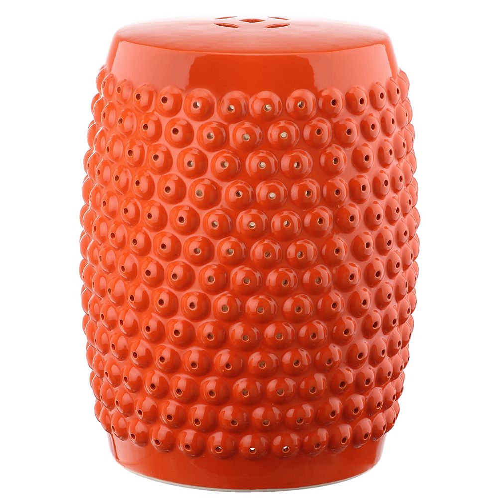 Safavieh Stella Nail Head Garden Stool in Orange | The Home Depot Canada