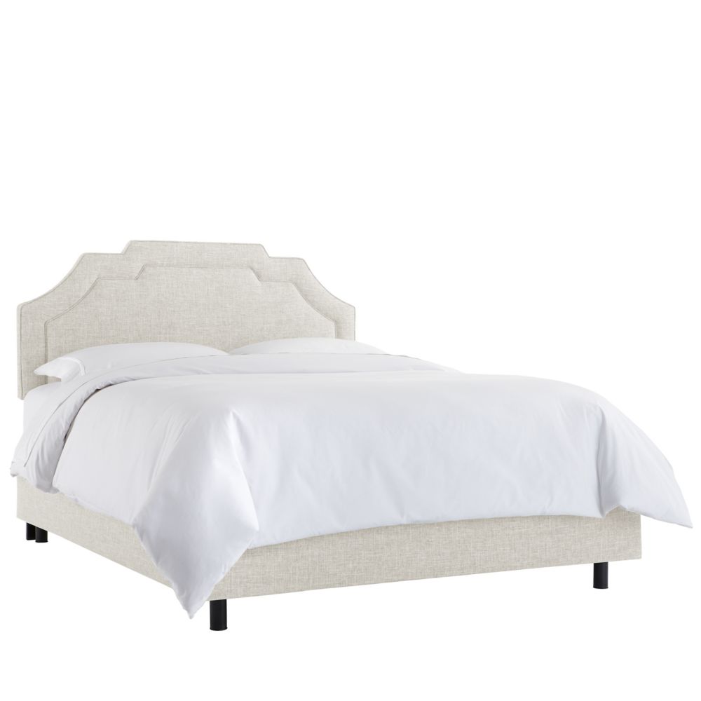 Skyline Furniture Queen Upholstered Border Bed In Zuma White The Home