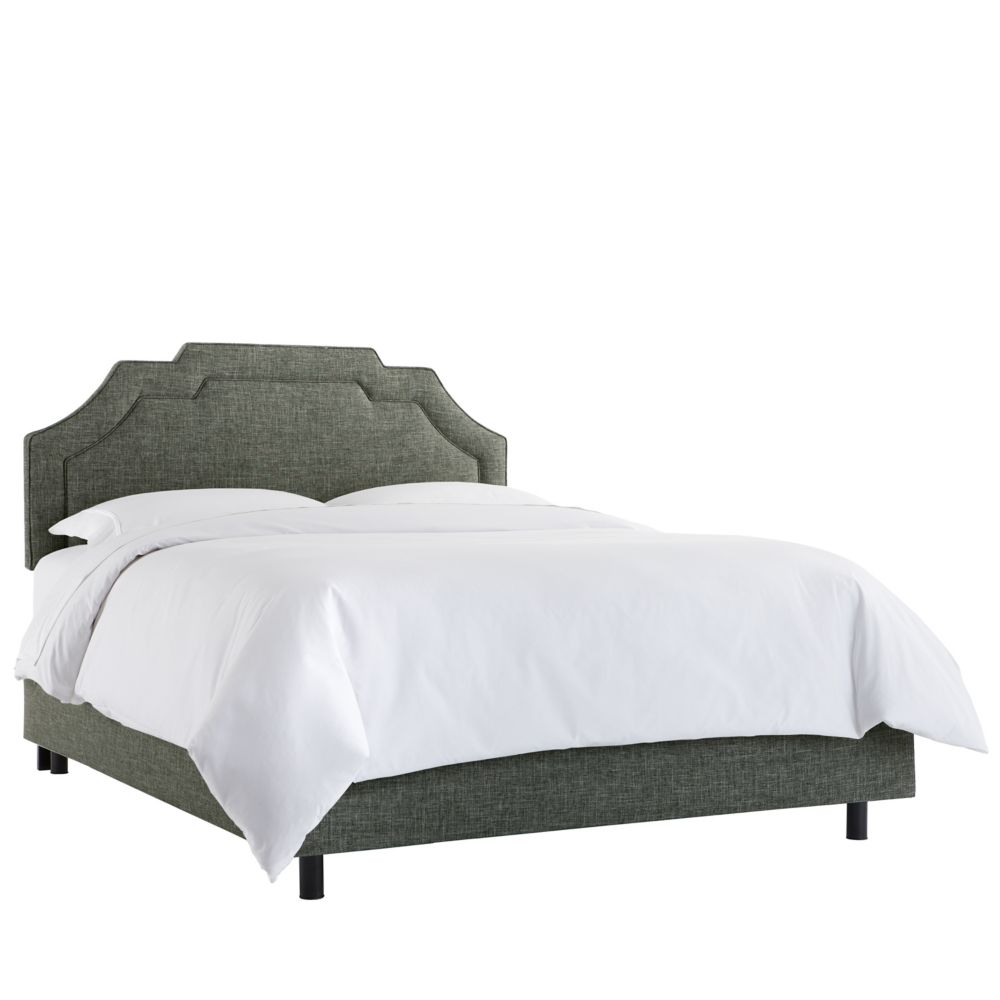 Skyline Furniture King Upholstered Border Bed In Zuma Charcoal The