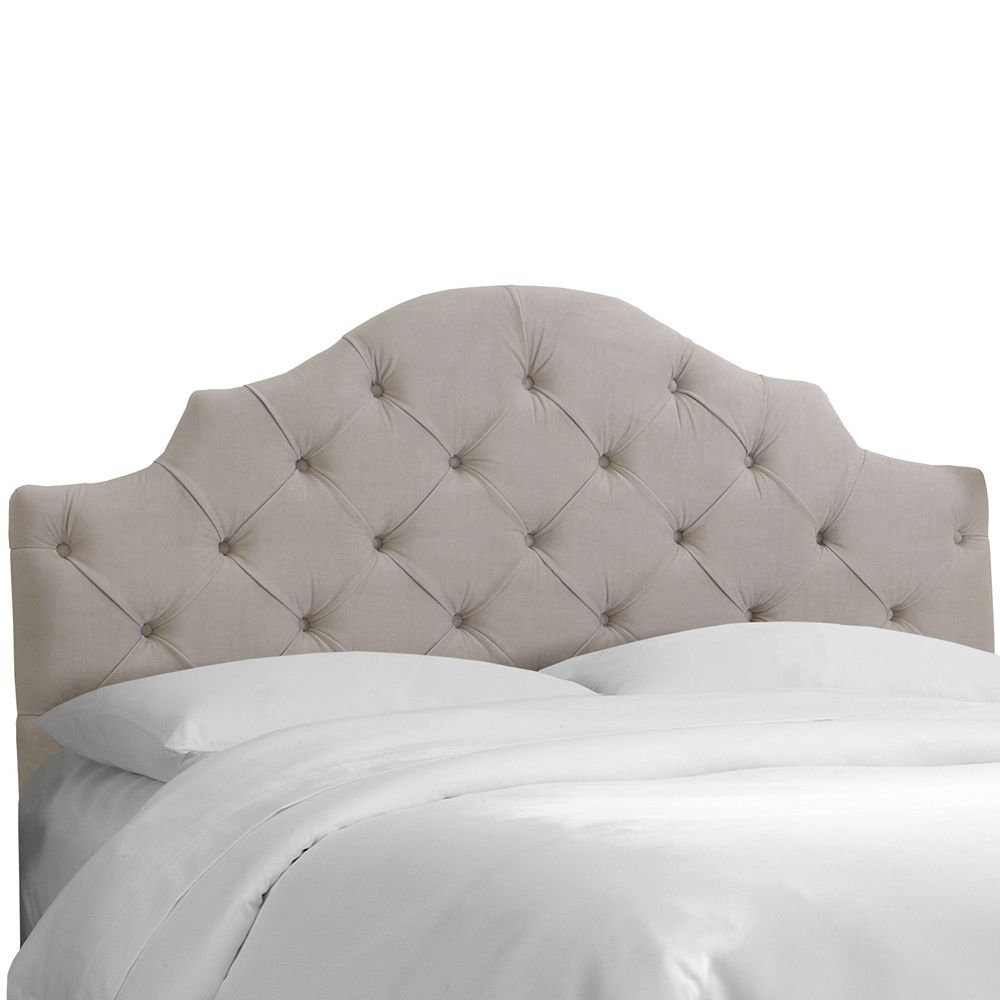 Skyline Furniture King Tufted Notched Headboard In Velvet Light Grey The Home Depot Canada Skyline Furniture King Tufted Notched, Light Grey Headboard Queen